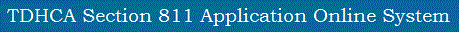 TDHCA Section 811 Aplication Online System